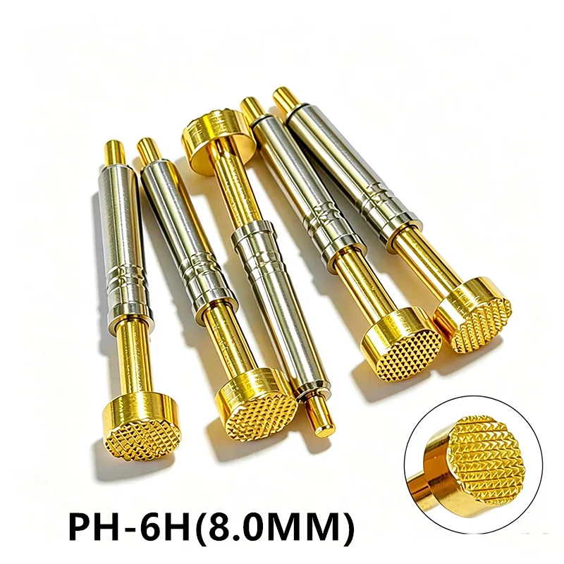 PH-6H Spring Test Probe 4.5mm Pogo Pin Plum Tip 5.0mm 8.0mm Head Instrument Test Needle 50Pcs/Pack For Industrial Power PCB Test