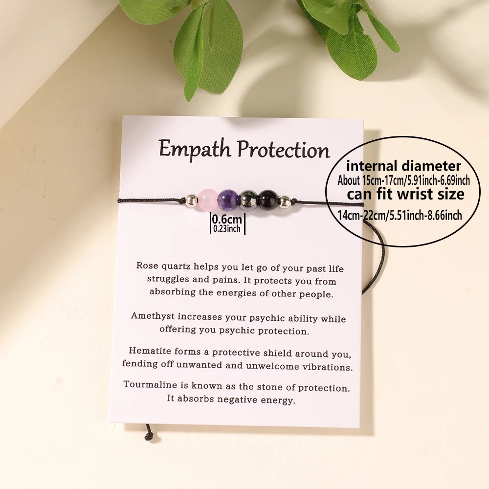 سوار إمباث القلق للنساء والرجال أساور من الحجر الشفاء عين النمور والجمشت الأرجواني هدايا لأخت الأم