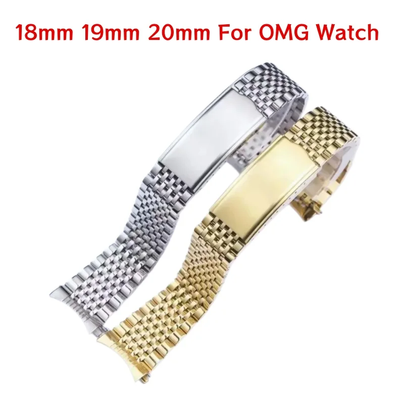 18mm 19mm 20mm Stainlee Steel Silver Gold Rice of Beads Vintage Nine Beads OMEG Watch strap Band Bracelet for OMEG Watch
