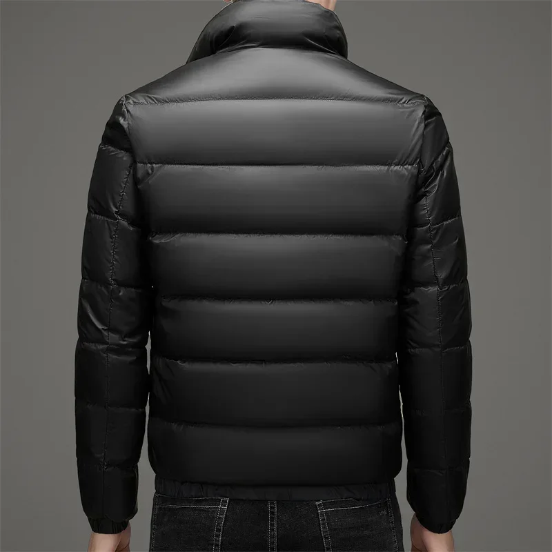 YEAE-Chaqueta de plumón de pato blanco para hombre, abrigo fino, corto, cuello alto, ropa de invierno, nuevo