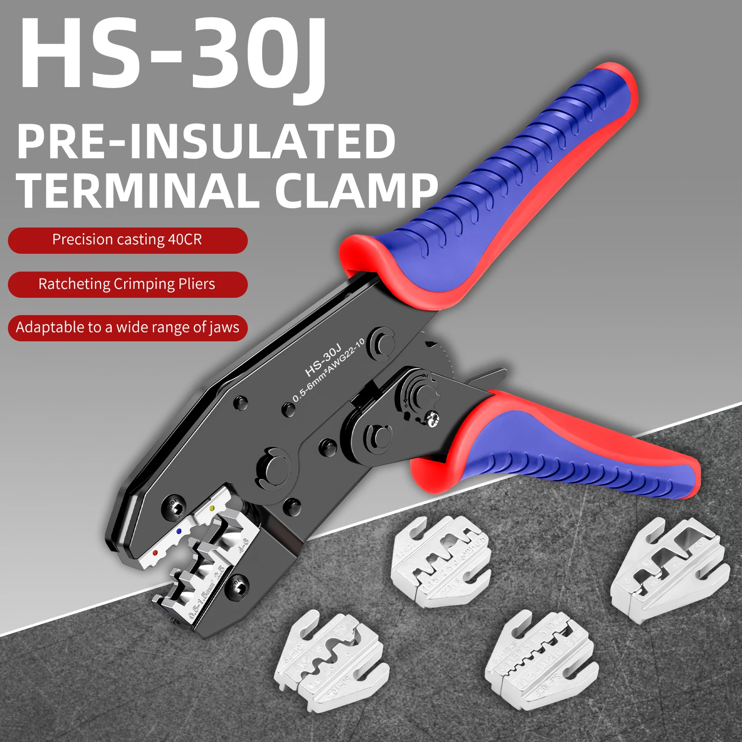 Ratcheting Fio Crimper Alicadores Grupo Kit de Ferramentas Handcrimping Multifuncional Mandíbulas para 03b 10n 10wf 35wf Hs30j