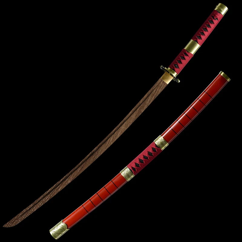 Anime ONE PIECE Roronoa Zoro's Sword Rosewood Blade Handmade Ready For Training Cosplay Use Home Decoration Japanese Catana