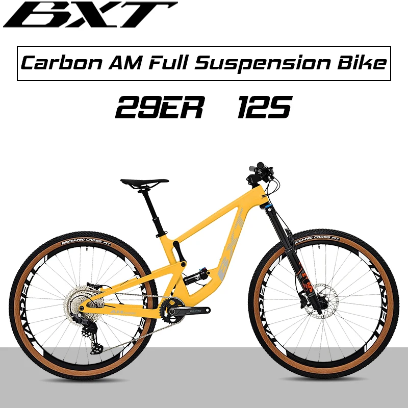 

2025 BXT AM Mountain Carbon Bicycle M6100-12S Hydraulic Disc Full Shock Soft Tail Carbon Fiber Mtb Bike with Suspension Seat