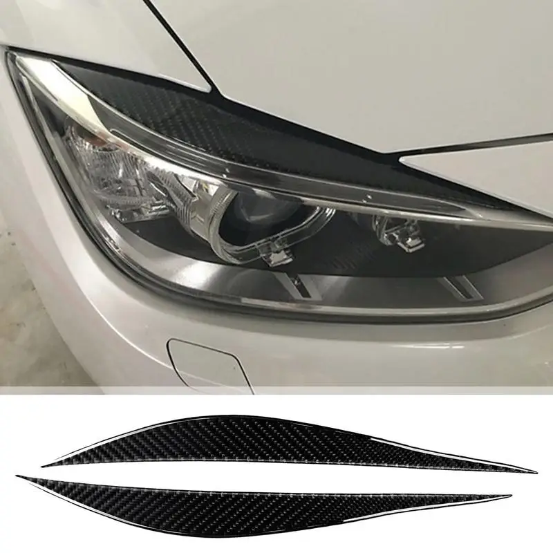 Carbon Fiber Headlight Eyebrow Auto Headlight Eyebrows Carbon Fiber Sticker Decor Simple And Elegant Car Headlight Eyebrow