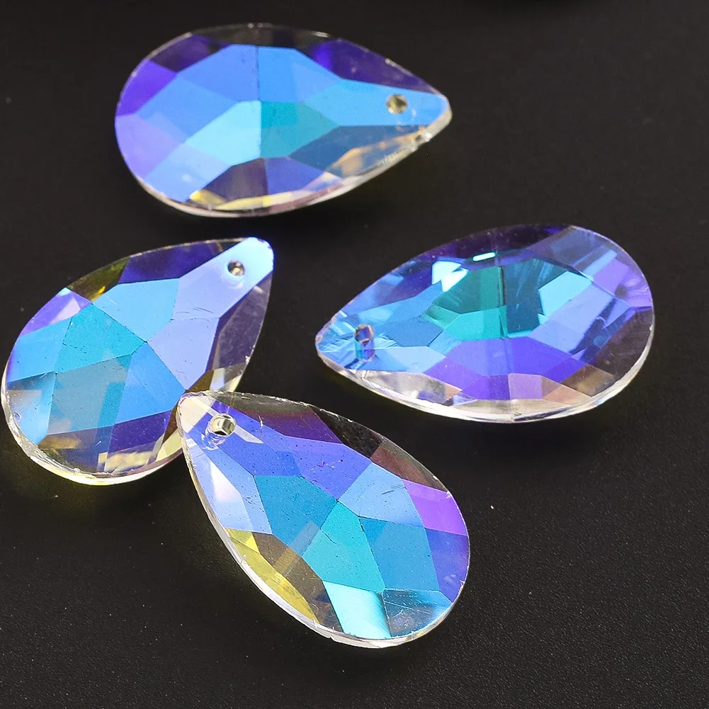 6PCS 28MM Crystal Pendant Suncatcher Prism Beads Rainbow Maker Windows Feng Shui Hanging Decor Chandelier Crystal Replacement