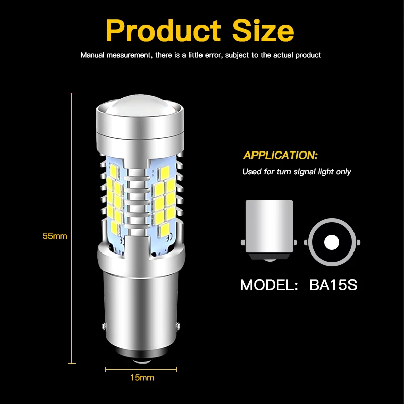 

2×P21W LED Brake Light 1156 BA15S Tail Lamp for Volvo C30 V60 XC60 XC90 S40 S60 S80L, Red Lamps Car Stop Tail Blubs 12V Canbus