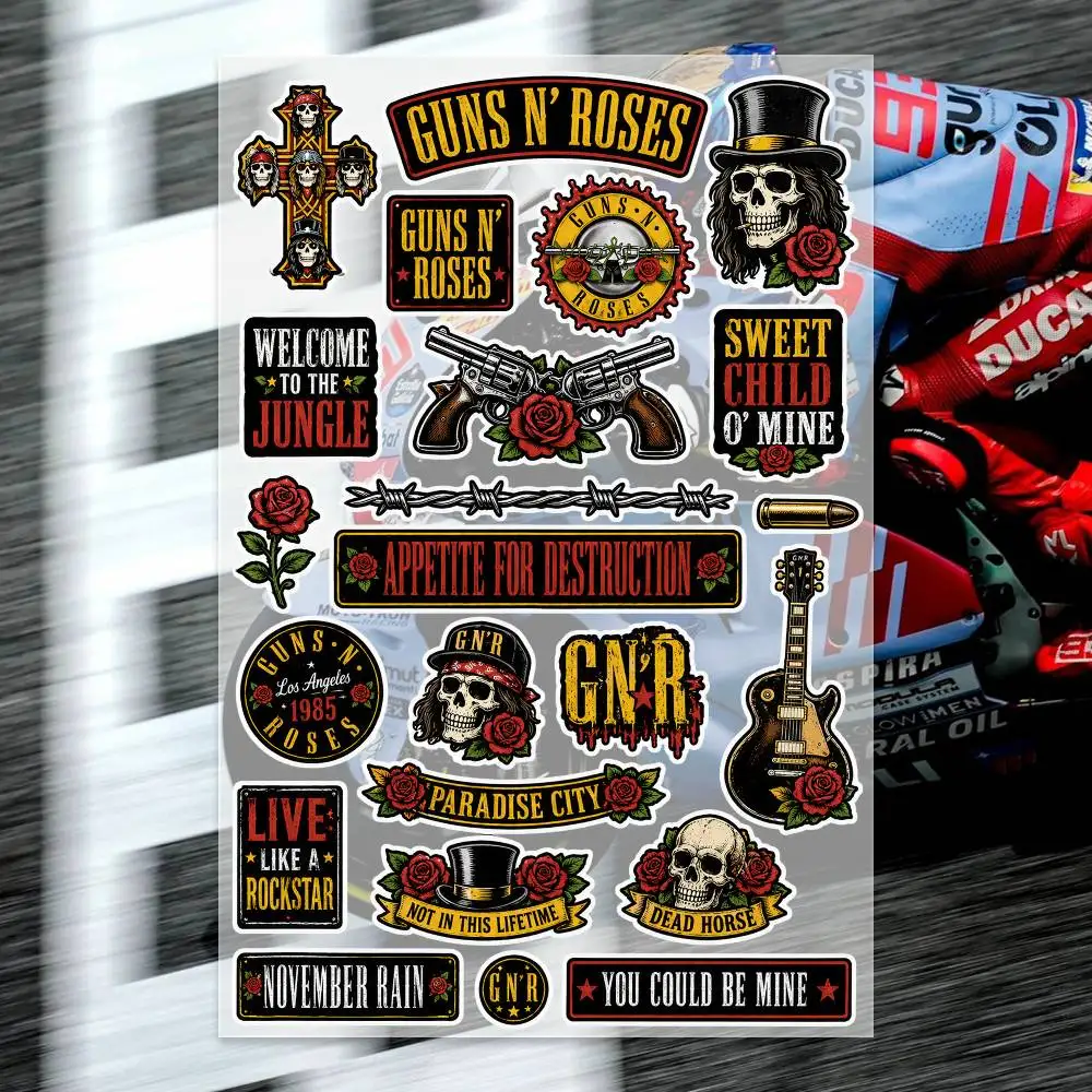 G-Guns N Roses  Decal Set High Quality Printed and Cut Stickers Motorcycle Sticker