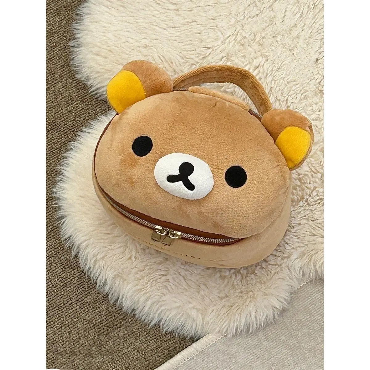 

Милый пенал-косметичка Rilakkuma Bear в форме эллипса, стереоскопический, портативный, для хранения канцелярских принадлежностей, подарки