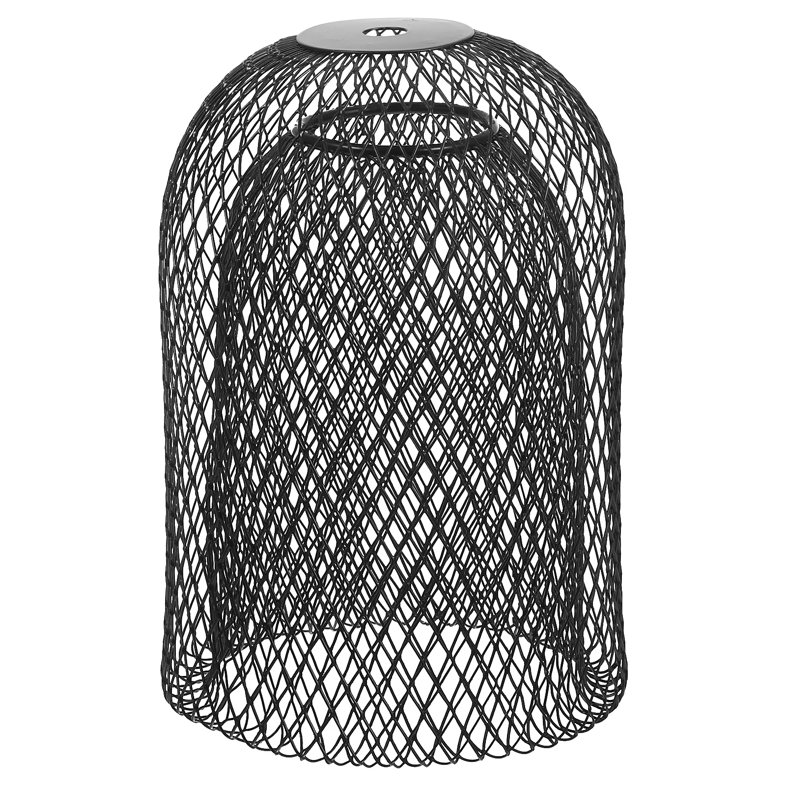 

Double Layer Iron Mesh Lampshade Vintage Style Black Metal Cage Pendant Light Cover Soft Lighting for Bars Cafes Industrial