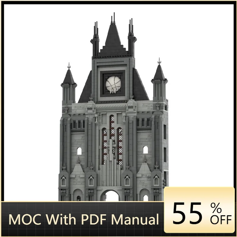Moc قوالب بناء الألعاب الشهيرة نموذج القوطية كلية التكنولوجيا وحدات كتلة هدايا العيد لعب للأطفال لتقوم بها بنفسك مجموعات الجمعية #1