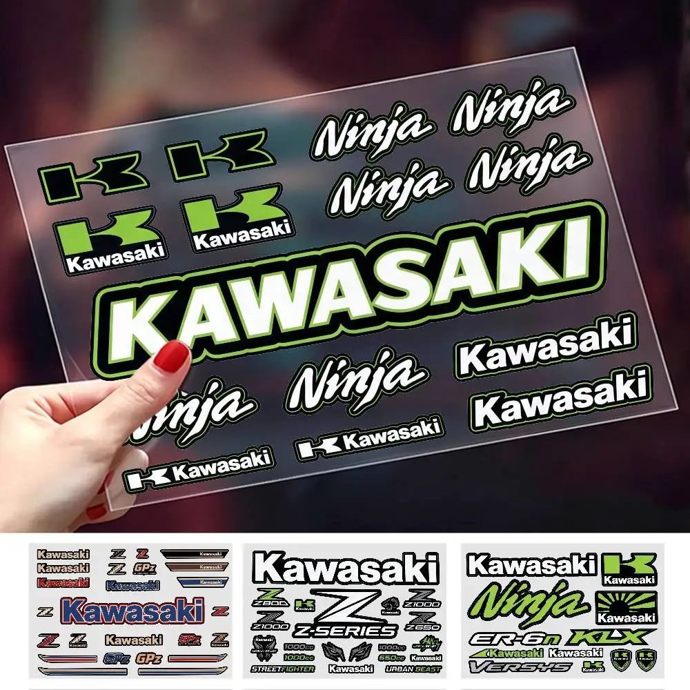 

FOR KAWASAKI Safety Reflective Waterproof Auto Decal Scratch Cover Stickers Universal For Bike Helmet Mug Refrigerator