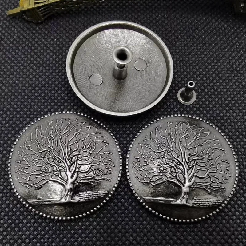 33MM albero in rilievo distintivo rivetto tappo posteriore Stud per borsa portafoglio in pelle Craft Coin Cochos fibbia cintura borsa Jeans accessori