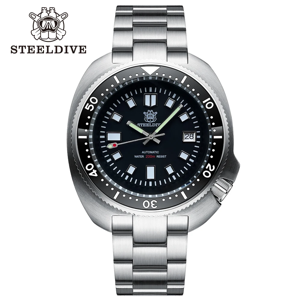 

STEELDIVE SD1970R Limited Supply 44mm Stainless Steel Ceramic Bezel 200M Waterproof NH35 Automatic Dive Wathch for Men