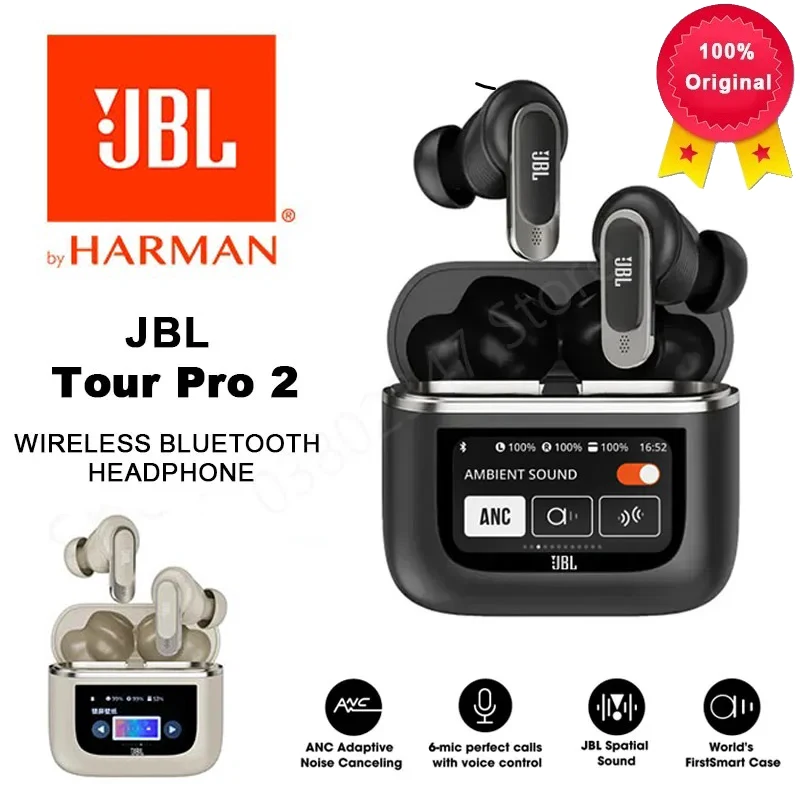 

Новые беспроводные Bluetooth-наушники JBL Tour PRO 2 - сенсорный дисплей, защита от влаги, датчики движения.