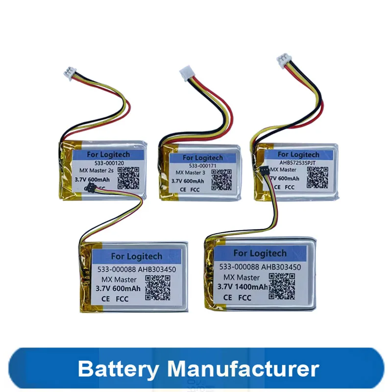 Oryginał zastępuje baterię 600mAh-1400mAh dla Logitech MX Master / 2s / 3 bezprzewodowa mysz do gier akumulator AKKU