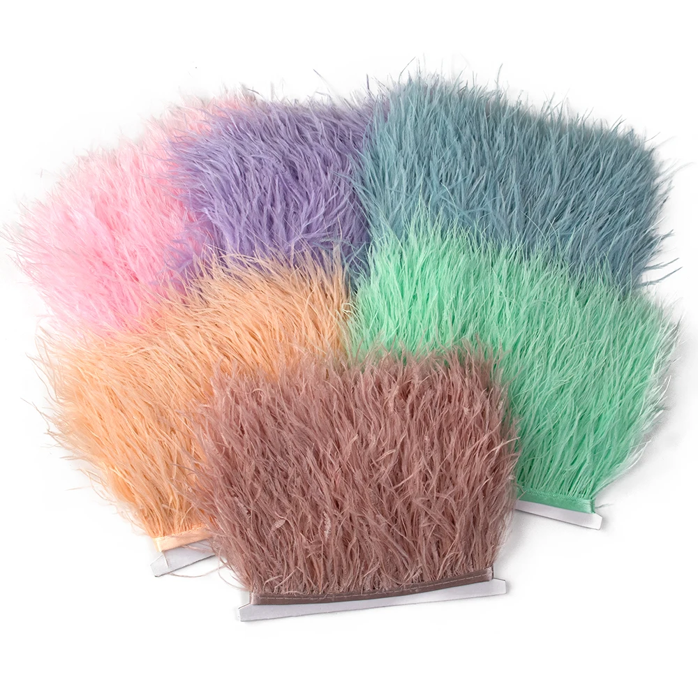 5M Ostrich Feather Trim 10‑15cm Width Soft Fluffy Plumes Ribbon Fringe for Wedding Costume Sewing DIY Craft Decoration Accessory