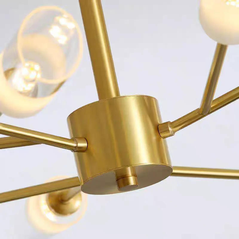 الفاخرة متجمد الزجاج قلادة مصباح G9 النحاس تعليق LightHotel مقهى المعيشة الطعام غرفة نوم سقف معلق الثريا #1