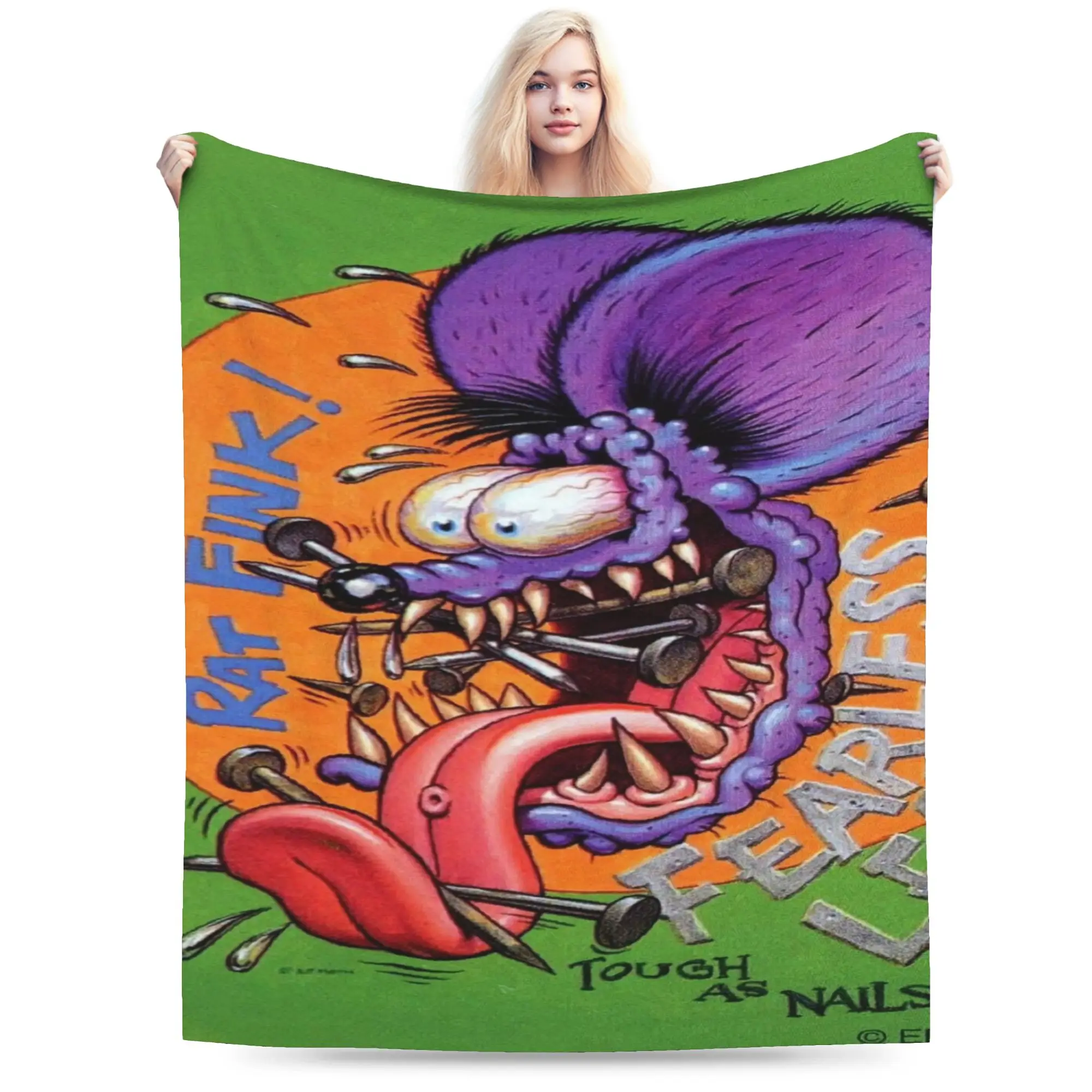 

Rats Finks big mouse Stuff Blanket Soft Flannel Throw Blankets Relax Bedding Throws