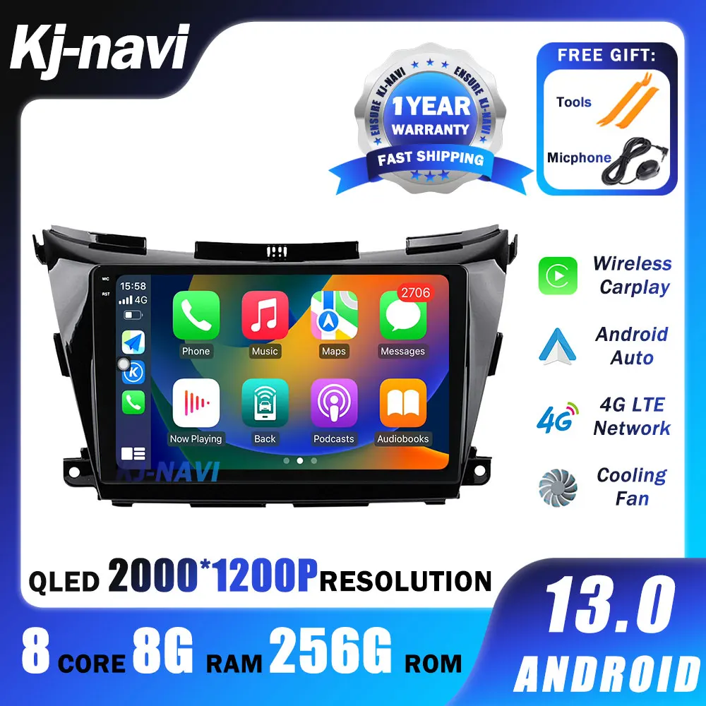 

Android 14 Car Radio QLED For Nissan Murano Z51 2014 - 2020 QLED Screen Multimedia Stereo Player GPS Video Head Unit WIFI 4G BT