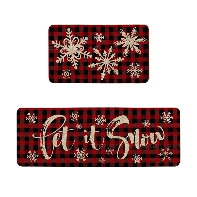 Christmas Mat Fashion Printing Bathroom Entrance Porch Absorbent Dirt-resistant Non-slip Mats Home Kitchen Antifouling Long Mats