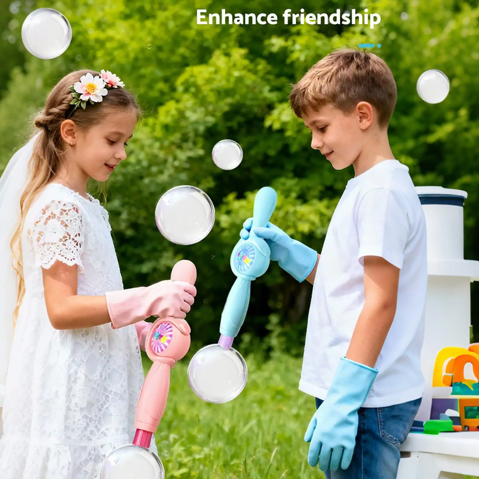 Bacchetta magica per nebbia a bolle Giocattolo elastico ricaricabile con luci colorate Bacchetta magica per feste di compleanno per bambini dai 3 anni in su