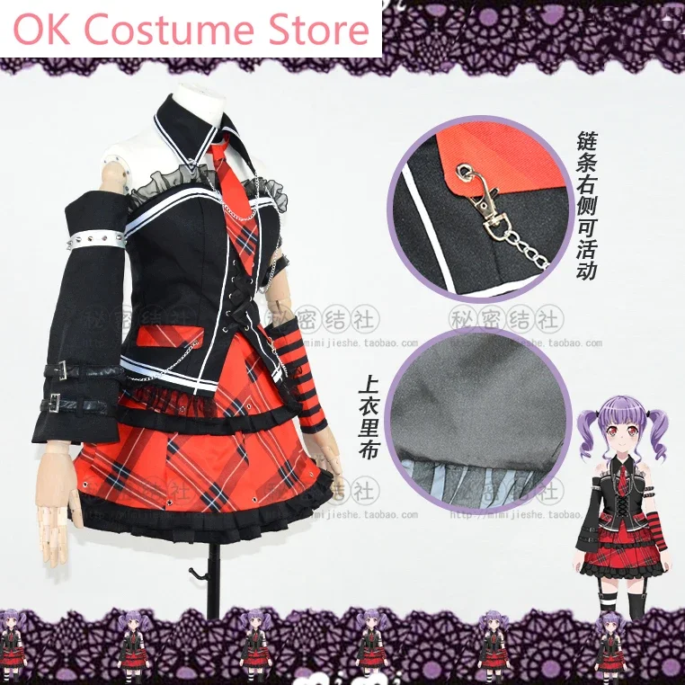 Anime! BanGDream! Udagawa Ako Animation Plaid Skirt Game Suit Lovely Uniform Cosplay Costume Party Role Play Outfit For Women