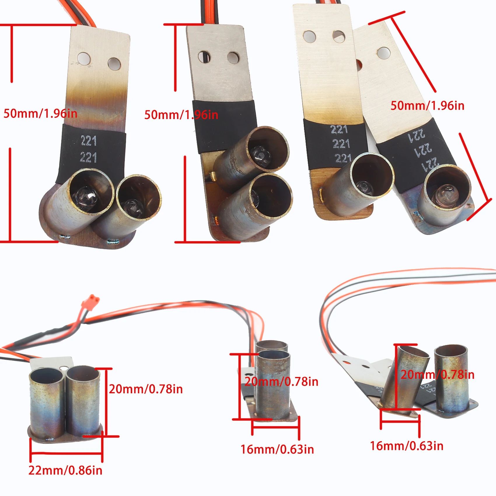 RC Car Exhaust Pipe Metal Tailpipe, Simulação LED Modificação, Atualizar Peças para 1:10 RC Drift