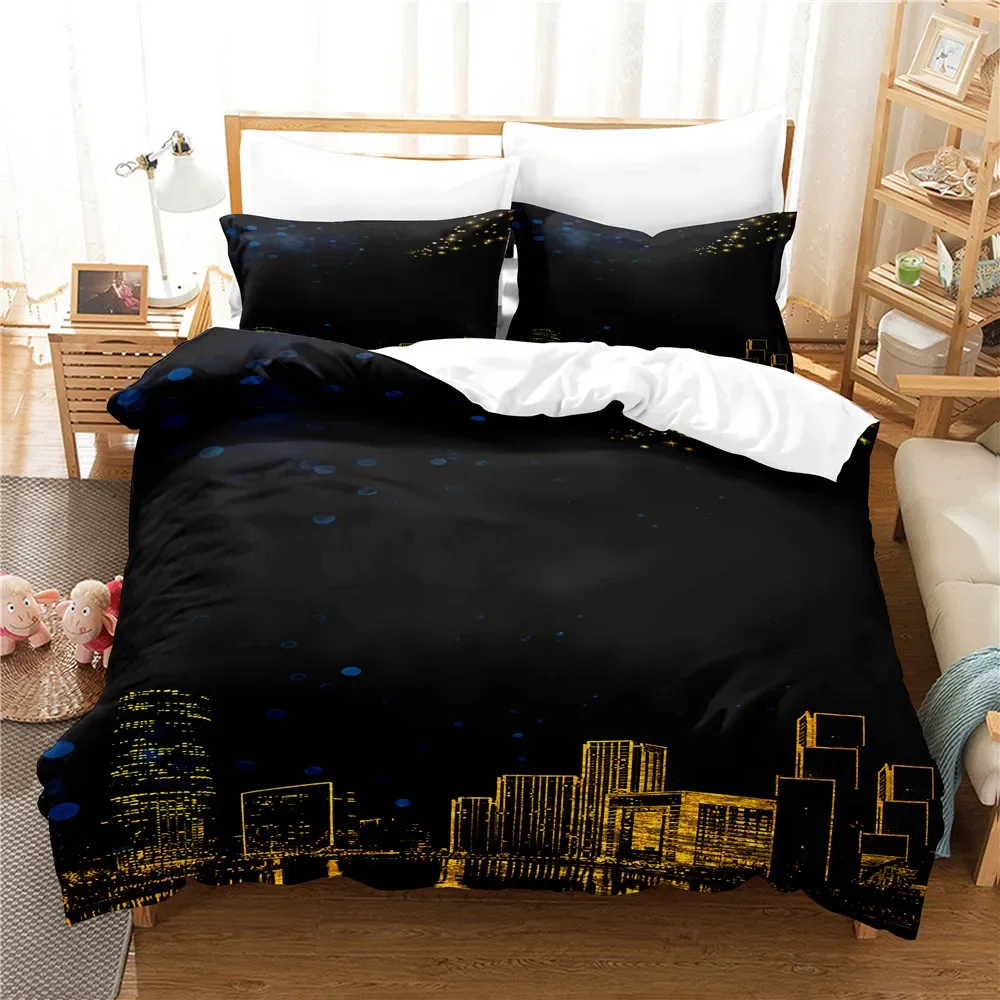 Black Starry Sky Bedding Set Adults Winter Duvet Cover Sets Kids,twin Full Queen King Bedroom Set Galaxy Housse De Couette