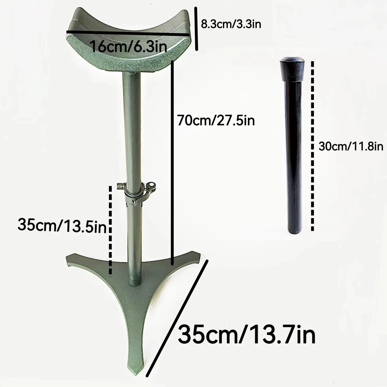 Soporte de metal en forma de herradura con altura ajustable para reparación de herraduras de herrero, negro