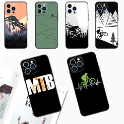 MTB Mountain Bike Cycling Bicycle Phone Case For iPhone 15 16 14 13 12 11 Pro Max Plus Mini X XR XS Max 7 8 Soft TPU Cover