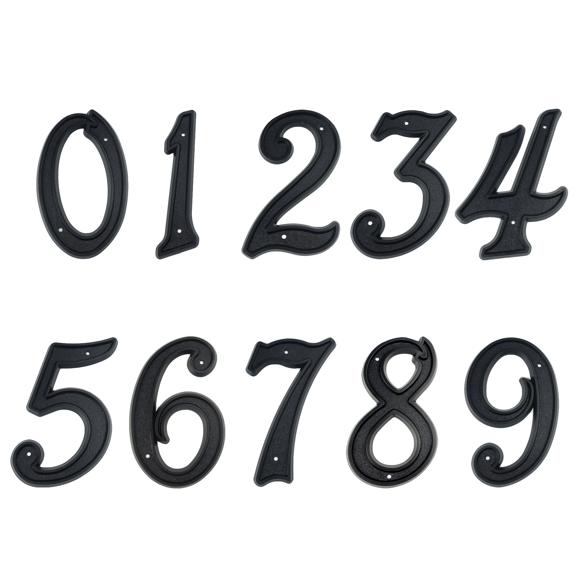 1pc Black 139mm Modern House Number Outdoor 5.5 inch ABS Plastic Apartment Door Numbers Mailbox Address Sign #0-9 With Screws