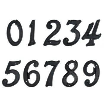 1個黑色139毫米現代戶外門牌號碼5.5吋ABS塑膠公寓門牌號信箱地址牌#0-9帶螺絲 10 最佳銷售 門牌號碼 - №5