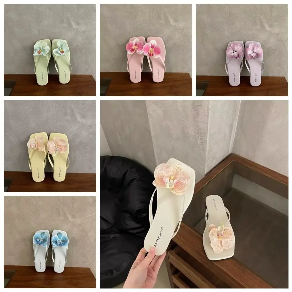 

Casual Sweet Butterfly Orchid Slipper Elegant Vacation Flower Flip Flops Summer Out Wear Women's Sandals Beach