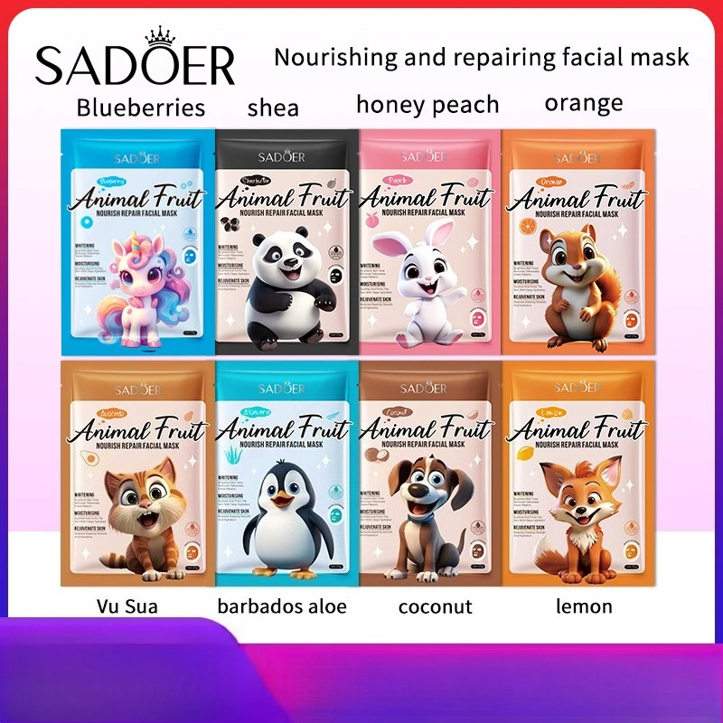 

10-Pack 2025 Animal Facial Mask - Hydrating & Repairing with Plant Extracts