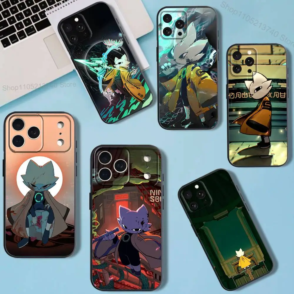 حافظة هاتف مطبوعة بالكامل من N-Nine Game S-Sols لهاتف iPhone 11,12,15,16,17,13,14,Pro,Max,Plus,E,Mini,Air,SE4 غطاء ناعم أسود