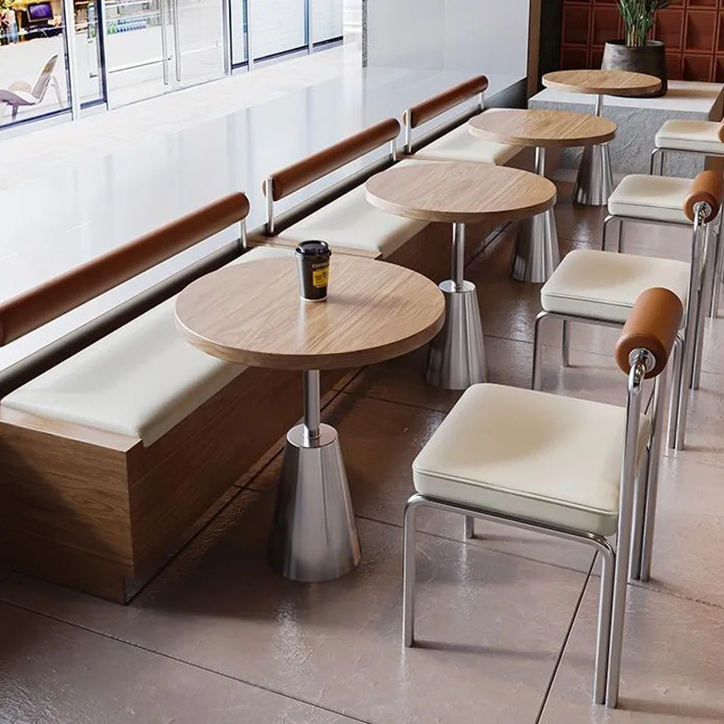 Modern Internet celebrity theme restaurant solid wood wrought iron booth sofa catering against the wall teahouse booth hot pot s