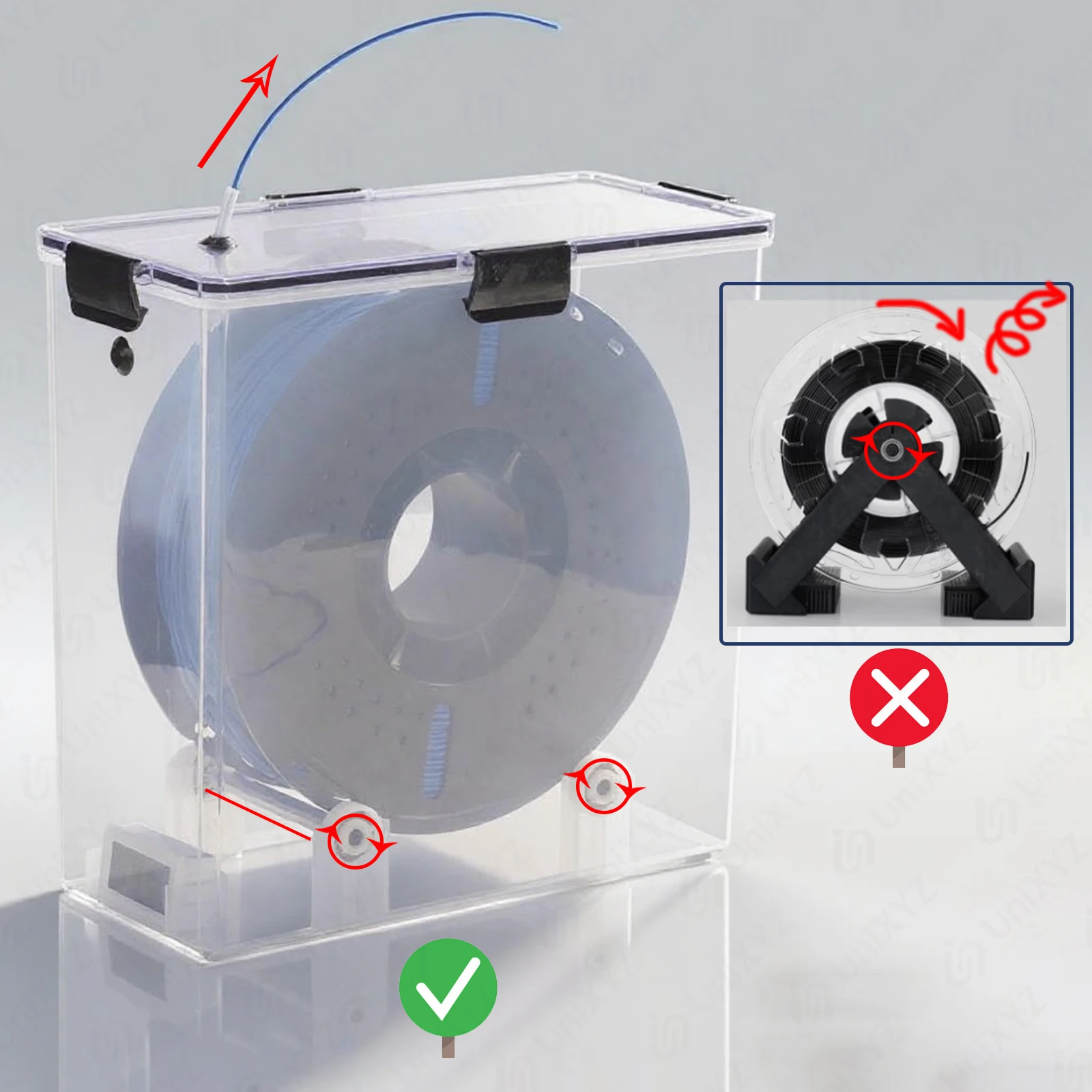 Monitorowanie w czasie rzeczywistym, suszarka do filamentów 1KG, uchwyt na szpule, sucharnia do filamentów, pudełko do przechowywania z uszczelnieniem na filamenty 1.75mm ABS PLA PETG TPU