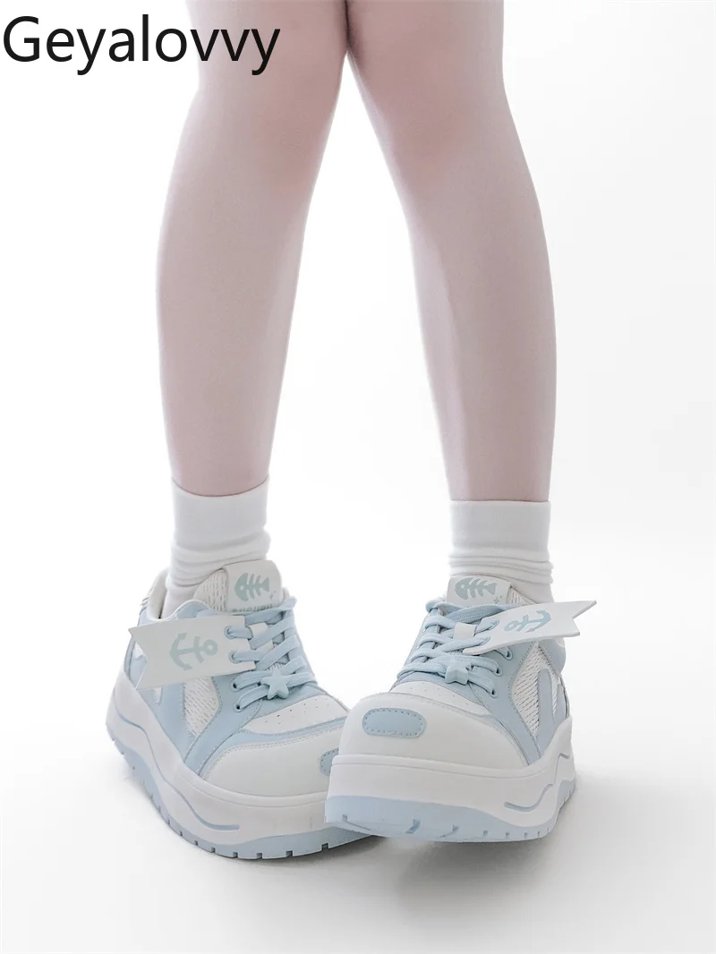 Original Japanese Style Women's Sneakers Sweet Cute Fashion 2025 New Summer Girl Casual Platform Shoes Spring Autumn