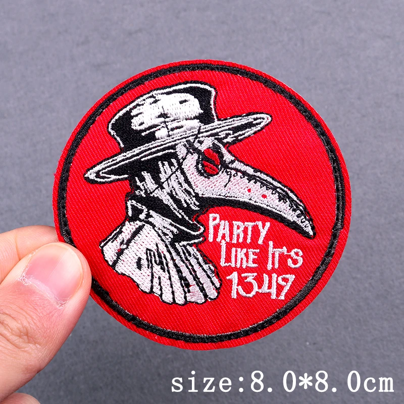 Beak Doctor Punk Patch Iron On Embroidered Patches For Clothing Thermoadhesive Patches On Clothes Hip Hop Sexy Patch For Clothes