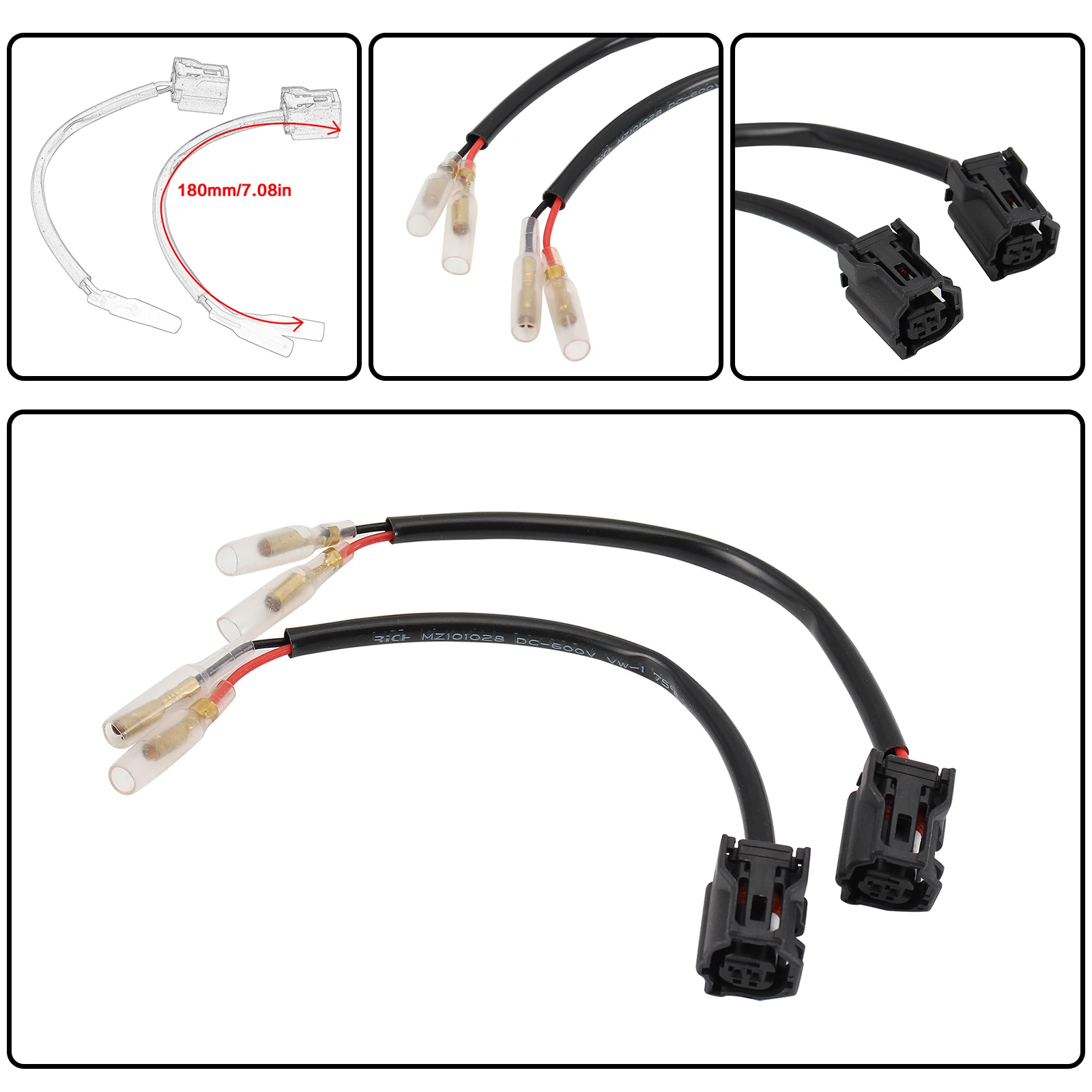 2-Pin Plug Turn Signals Wire Connector For YAMAHA MT-25 MT-03 MT-09 MT-10 XSR 700 SXR 900 YZF-R1/R6 Tracer 7/9GT