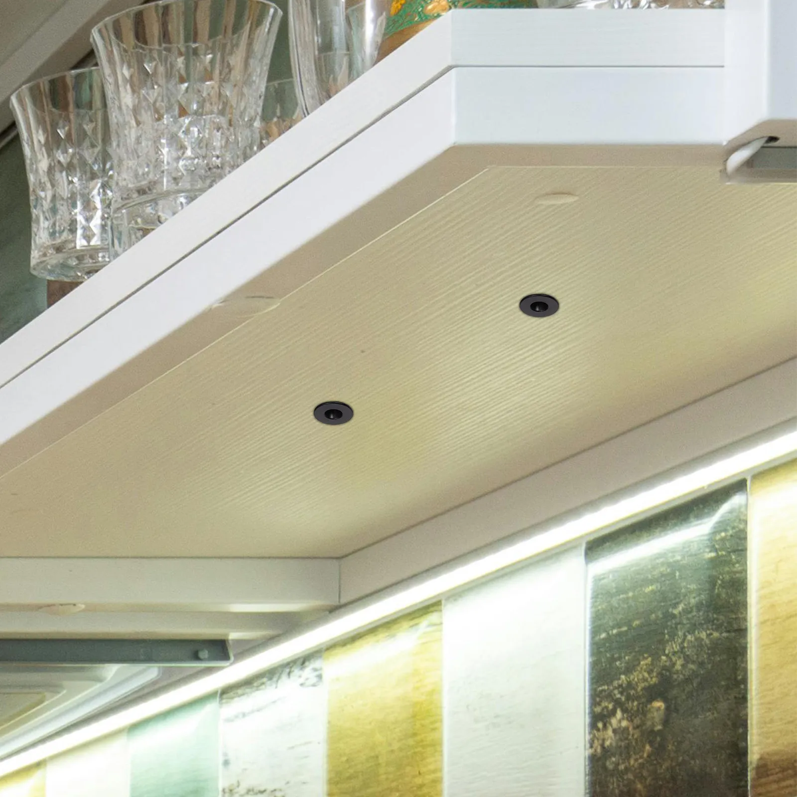2Pcs Compact Mini LED Spotlight DC12V 1W Safe Embedded Light for Cabinets Closets Display Lighting Stairs Furniture Shelves
