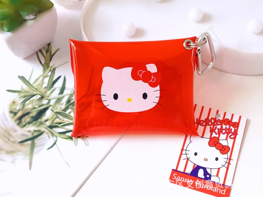 

Cute Hello Kitty Keychain Wallet Kawaii Cartoon Anime Women's Supplies Decoration Desktop Ornament Student Girl Gift Wholesale