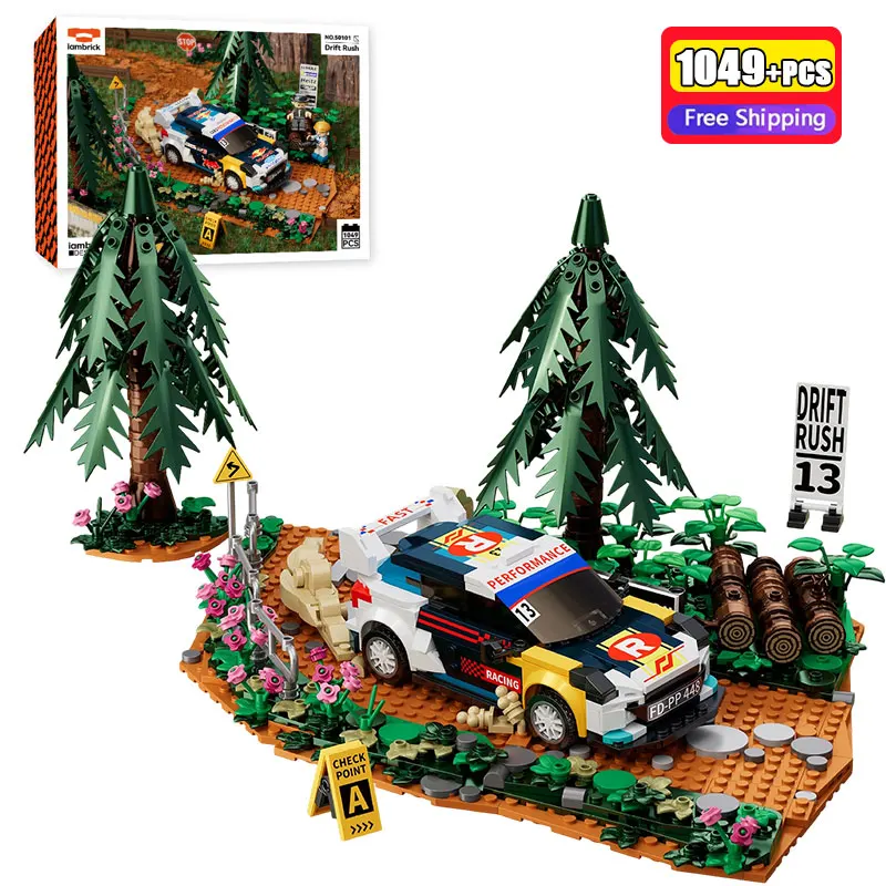 

1049Pcs Forest Race Track Car Building Blocks Sports Vehicle Model DIY Construction Bricks Educational Toys For Children Gifts