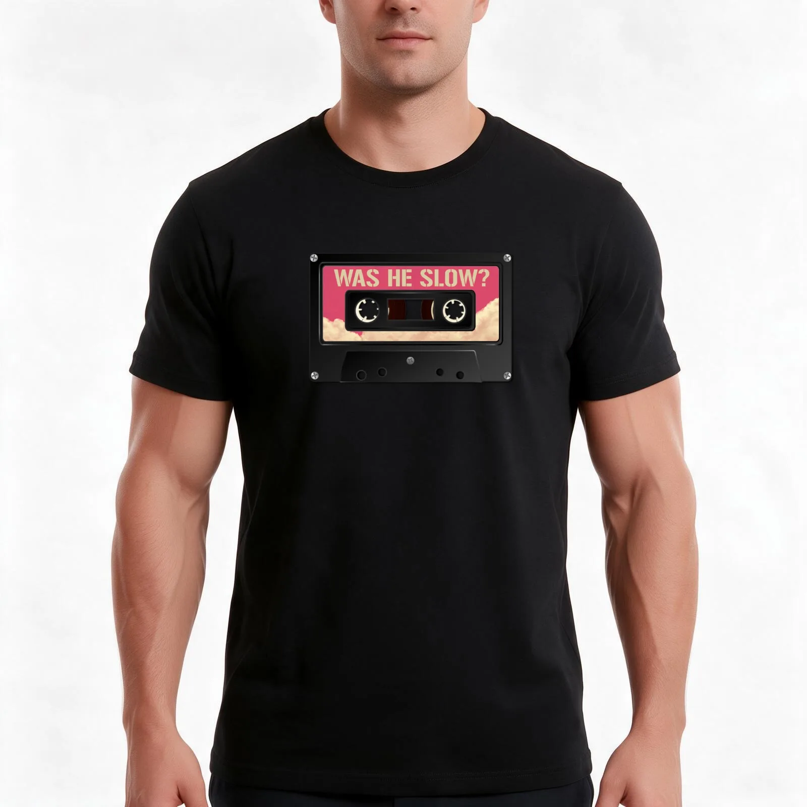 Was he slow? T-Shirt, Summer Casual Cotton Tee, Oversized Streetwear Tops, Vintage Graphic Print, Loose Fit Short Sleeve