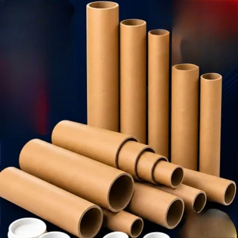extra-hard-paper-tube-with-lid-kraft-poster-tube-moisture-resistant-compression-proof-barrel-for-painting-fishing-rod-shipping