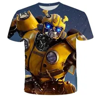 2024 Summer Kids 3D Printed Transformers T-shirt Children Cool Cartoon Short Sleeve Clothing Boys Girls Fashion Trend Streetwear