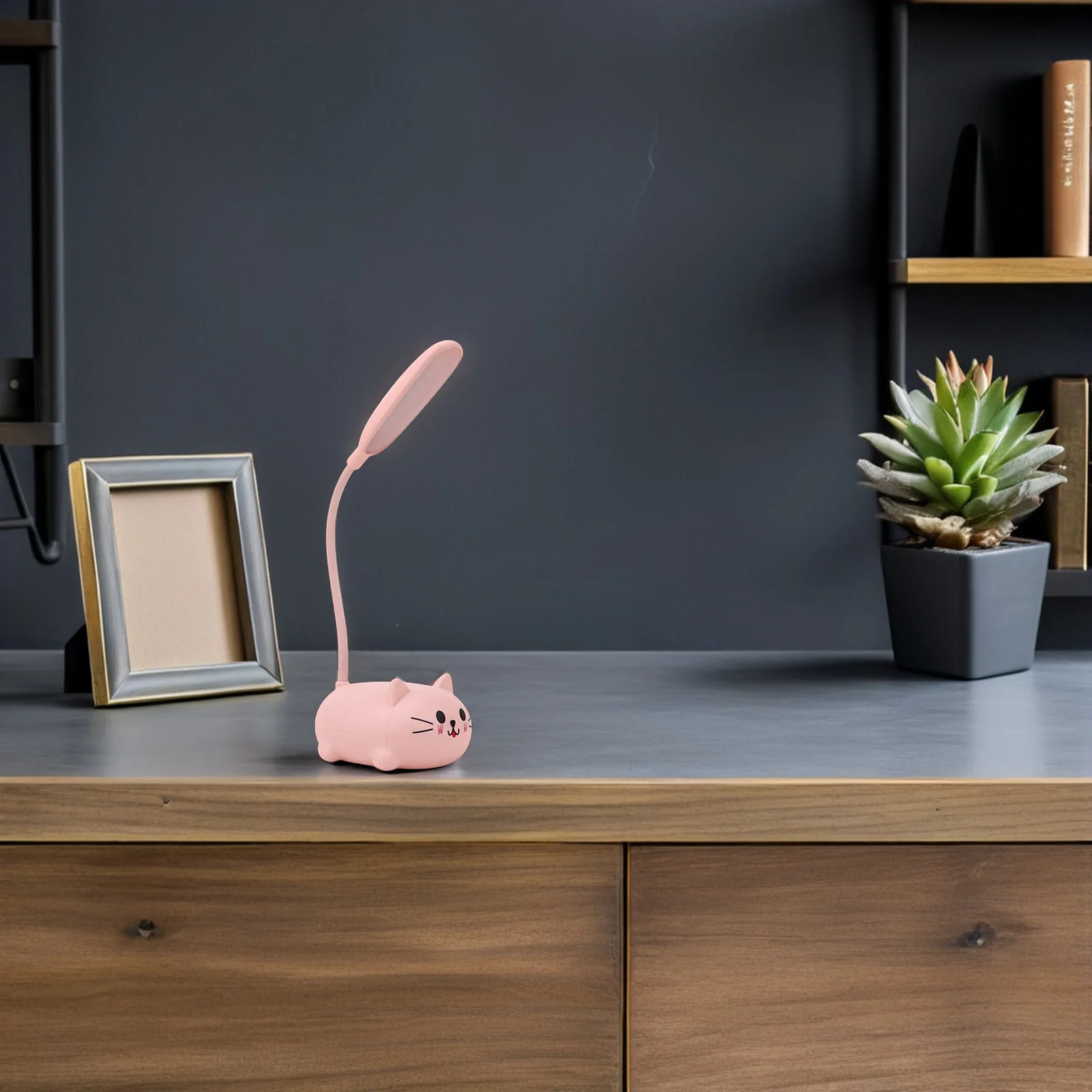 Cat Desk Kawaii Table Lamp For Usb Rechargeable Night Desk Accessories For Light Led Study Lamp