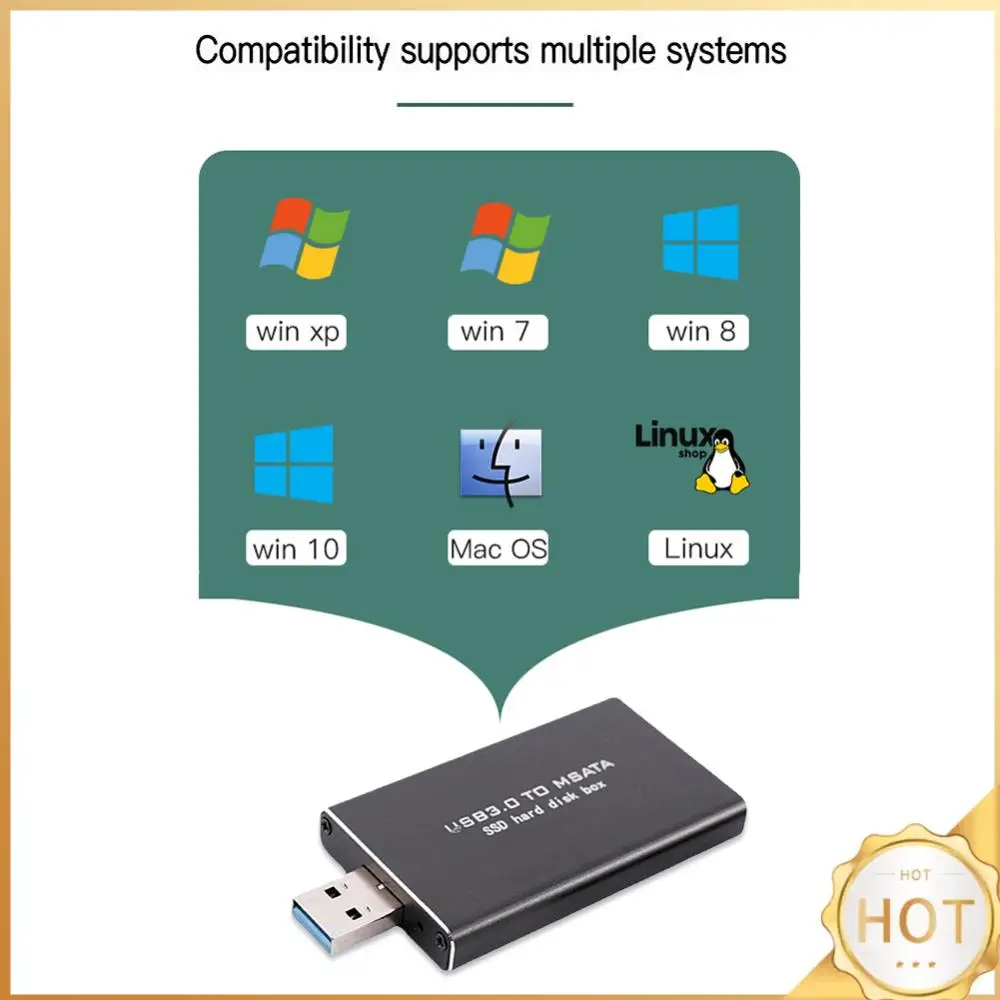 

MSATA To USB 3.0 Hard Drive Case 6Gbps MSATA To USB 3.0 Hard Disk Box Wireless PCI-E for 30*30/50 MSATA SSD