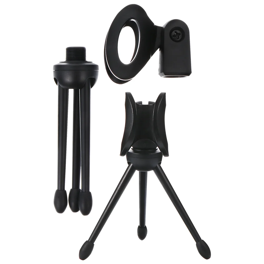 2 Pcs Desktop Tripod Wireless Microphone Tabletop Accessories Holder 15X6X35CM Plastic Universal Stand