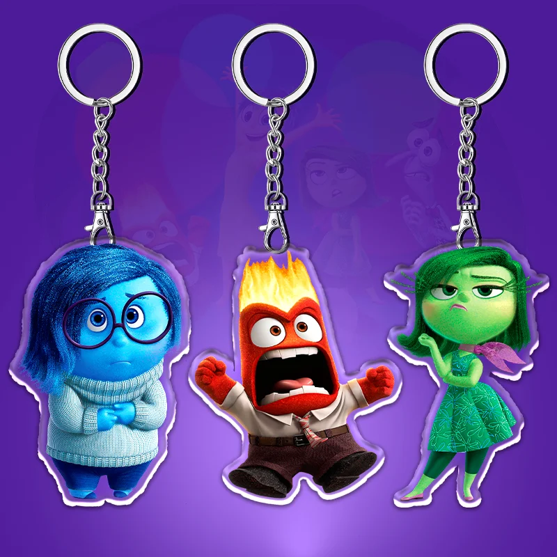 12cm Intensa Mente Car Key Student Backpack Hanging Decoration Cartoon Kids Gift Inside Out Acrylic Character Pendant Accessory